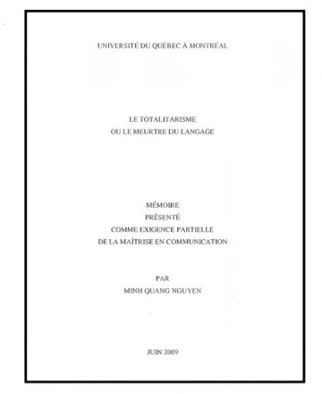 Le Totalitarisme ou le Meurtre du Langage